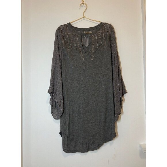 Haute Hippie Gray Bead Drapey Dress Size XS - Picture 1 of 12